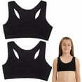 thumbnail image 1 of Sonducket 2 piezas exquisitas artesanías sujetadores de entrenamiento para niñas ropa interior fina elástica y a prueba de arañazos Ropa interior Negro 2 piezas, 1 of 6