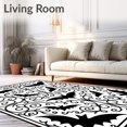 thumbnail image 2 of ODIKA 5'x7' Machine Washable Non-Slip Area Rug, Mystic Winged Shadows Featuring Flying Bats and Twisting Vines High Traffic Rug, Black, 630860, 2 of 7