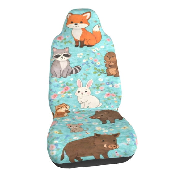 Woodland Forest Animals Car Seat Covers Stretch Car Seat Protectors Universal Fit