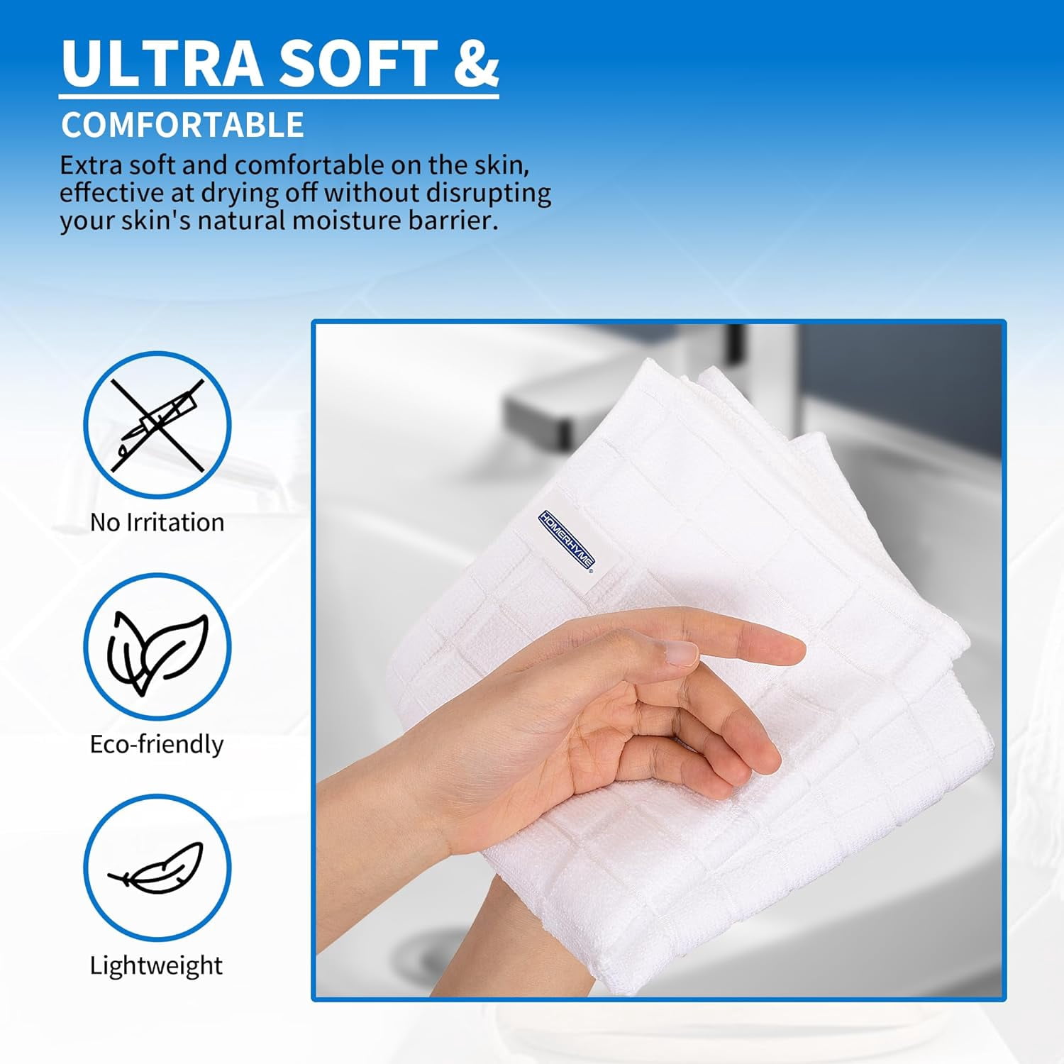 Hand Towels for Bathroom, 24 Pack 25''*15'' Microfiber Bath Hand Towels, Quick Dry Lint Free Soft Absorbent Bulk Washcloths, Decorative White Towels for Tea Shower Yoga Gym Salon Kitchen