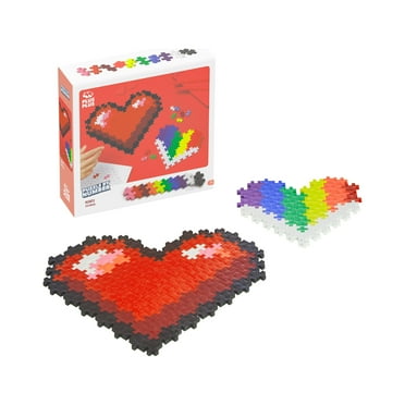 PLUS PLUS - Puzzle by Number - 250 Piece Hearts -Stem/Steam Toy -Interlocking Mini Puzzle Blocks for Kids