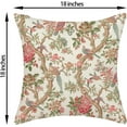 thumbnail image 6 of Preppy Pink Chinoiserie Pillow Covers 18x18 Inch 2 Pcs Brown Bird Floral Decor Throw Pillows Vintage Flower Spring Summer Outdoor Decoration Pillowcase Linen Cushion Cover for Couch Sofa, 6 of 6