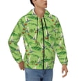 thumbnail image 4 of Zip Up Hoodies for Men - Green Hummingbird Palm Leaf Long Sleeve Comfrt Men'S Fashion Hoodies & Sweatshirts, Jackets for Men Hoodies Pullover Clothing Clothes with Pouch, 4 of 5