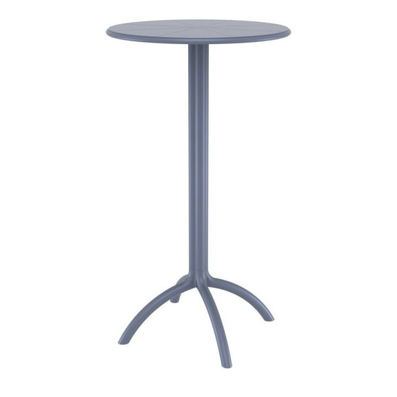 Luxury Commercial Living 42.5" Gray Durable Round Outdoor Patio Bar Table