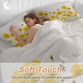 thumbnail image 3 of Yellow Flowers Full Size Comforter Set, Spring Floral Bee Linen Texture Plant Watercolor Bedding for All Seasons, 4 Pcs Bed Set, 1Quiltcover (86"x86") ,1Sheet(80"x116"), 2Pillowcases (30"x20"), 3 of 9