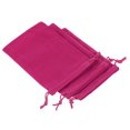 thumbnail image 1 of Unique Bargains 14x10cm Microfiber Pouch, 3Pcs Soft Storage Drawstring Gift Bag, Rose Red, 1 of 5