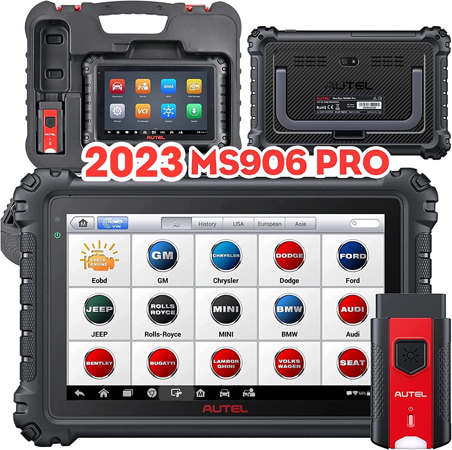 Autel Scanner MaxiSYS MS906 Pro Car Diagnostic Scan Tool Bi-Directional,  All-System Diagnosis ECU Coding, 36+ Service, Upgrade of MS906BT/MK906BT/ MS906TS/MS908