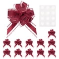 thumbnail image 1 of Uxcell 12 paquetes de grandes lazos para envolver regalos, lazo reutilizable de color rojo oscuro, 1 of 6