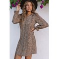 thumbnail image 2 of ABPHQTO Vestido de mujer con escote en V y ribete de volantes de leopardo caqui, 2 of 5