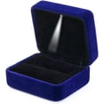 thumbnail image 1 of (Azul) Caja de anillo de terciopelo con caja de anillo de luz LED para boda, propuesta, compromiso, 1 of 5