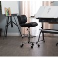 thumbnail image 2 of Studio Designs Crest Drafting - Chaise - Pivotante - Vinyle - Noir, chrome, 2 of 2