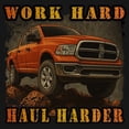 thumbnail image 3 of Work Hard Haul Harder Long Sleeve T-shirt American Pickup Truck Offroad 4x4 USA Rugged Built For Power Performance, 3 of 7