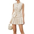 thumbnail image 4 of Women'S Plaid Skirt Sets 2 Piece Outfits Vest Top and Pleated Mini Skirt Suit L, 4 of 9