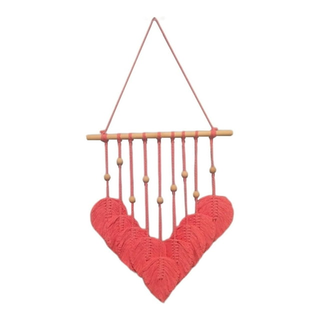 Tapiz tejido de hojas, borlas de hojas, macramé bohemio, arte de pared colgante, decoración rosa, decoración de pared para dormitorio de boda, sala de