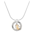 thumbnail image 1 of Delight Jewelry Two-tone Chihuahua Silhouette Heart Joy Ring Charm Necklace, 18", 1 of 4