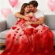 thumbnail image 5 of Lunxisen 2 Pcs Valentine's Day Throw Blanket Red Pink Heart Plaid Fuzzy Blanket Romantic Love Heart Decorative Soft Cozy Flannel Blanket for Mom Couple Home Bed Couch Chair.(100*130cm), 5 of 8
