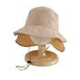 thumbnail image 5 of Krdevn Solid Neck Flap Kids Fisherman Sun Hat Adjustable Chin Strap UPF 50+ Breathable Outdoor Beach Cap for Toddler Boys Girls, 5 of 5
