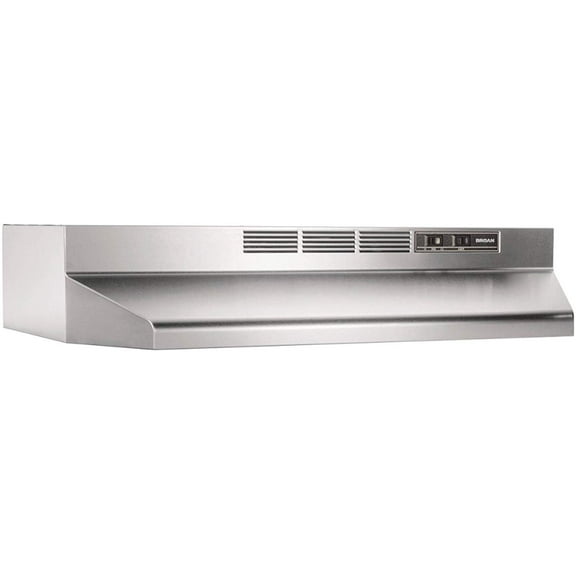Broan 413004 Stainless Steel Ductless Range Hood Insert with Light, Exhaust Fan, Under Cabinet, 30-Inches