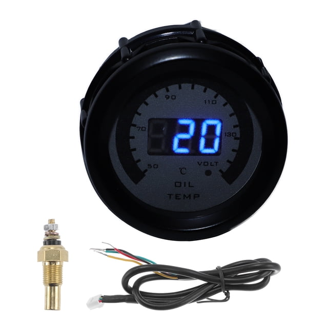 Kit de Medidor de Temperatura del Aceite Unique Bargains con Platinado, Medidor de Temperatura del Motor 2" 52mm Colorido 40 Grados Celsius-140 Grados Celsius