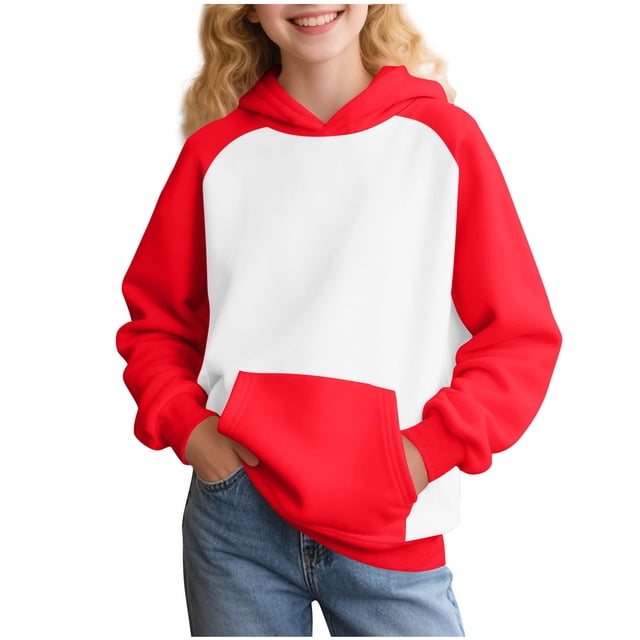 aidice Fall Baby Clothes Sweatshirts Unisex Hoodies Color Block Pullover Tops with Kangaroo Pockets
