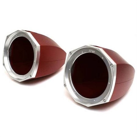 MasterCraft Boat Speaker Cans 404841 | Red Anodized 8.5 Inch (Pair)
