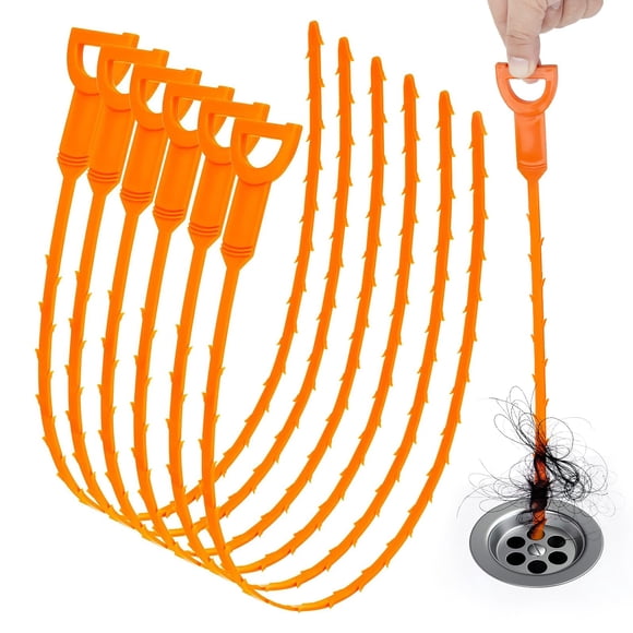Herramienta para eliminar obstrucciones de drenaje, 25 cm, forma de serpiente, con 6 limpiadores de