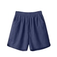 thumbnail image 6 of Women's Plus Size Casual Shorts with Pockets Elastic Waist Cotton Summer Beach Vacation, 6 of 9