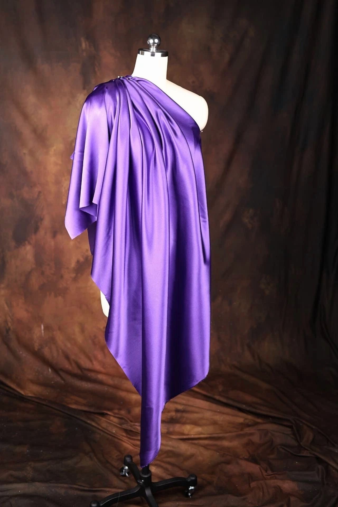 BUTTERFLY- Purple Satin Charmeuse Fabric By The Yard 658