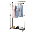 Ktaxon Stainless Steel Expandable Clothes Rack with Movable Wheels