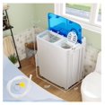 thumbnail image 3 of Portable Washing Machine, 17.6 lbs Capacity Twin Tub 11 lbs Washer and 6.6 lbs Spinner with Control Knobs, Timer Function, Drain Pump, Compact Laundry washer for Home Dorm Apartment RV (Blue), 3 of 8