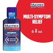 MUCINEX® Nightshift ® Sinus Clear & Cool 6 fl. oz. Relieves Fever, Sore Throat, Runny Nose, Sneezing, Nasal Congestion, and Controls Cough With a Burst of Cooling Menthol
