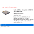 thumbnail image 2 of Cabin Air Filter - Compatible with 2010 - 2015 Toyota Prius 2011 2012 2013 2014, 2 of 2