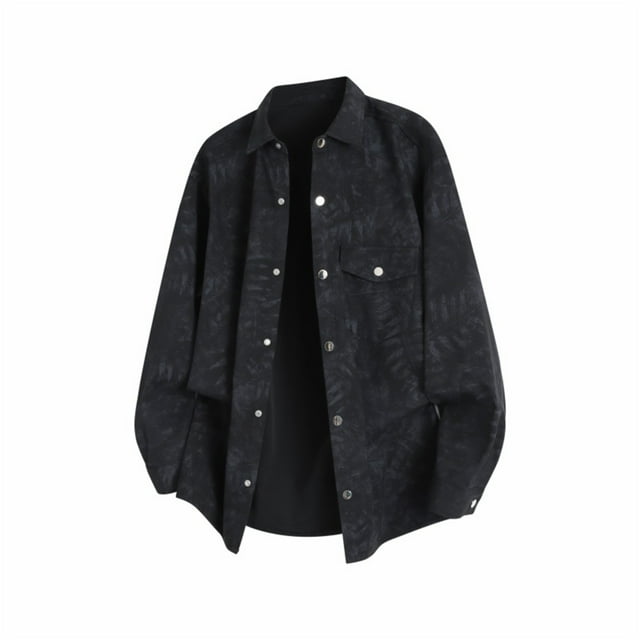 Seeotter Men’s Lightweight Button Down Shirt Jacket Casual Shacket Long Sleeve Loose Lapel Overshirt Cardigans