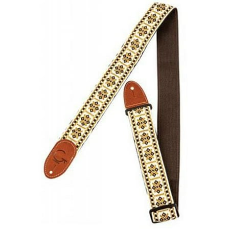 Gretsch G-Band Guitar Strap, Diamond Pattern with Brown Ends