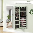 thumbnail image 4 of Barara King Jewelry Organizer,Jewelry Armoire,Wall and Door Mounted Mirrored Jewelry Cabinet with Lights-Green, 4 of 10