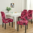 thumbnail image 2 of Set of 4 Vintage Paisley and Bohemian Dining Chair Covers Featuring Colorful Floral Ethnic Retro Decorative Pattern Washable Polyester Stretch Slipcovers Removable Protector for Elegant Home, 2 of 7