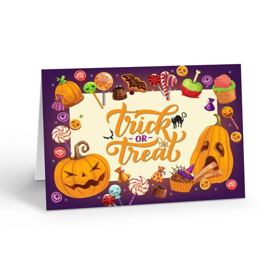 Cute and Fun Halloween Blank Note Card - 10 Cards and Envelopes - B14371