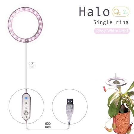 

Angel Ring Plant Grow Light Adjustable LED Full Spectrum Growing Lamp USB Charging Timing Light for Indoor New