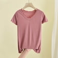 thumbnail image 2 of Bixock Pajamas Tops for Women Sleep Top Short Sleeve V Neck Slim Stretch Light Daily Indoor Loungewear Blouse Women Clothings, 2 of 4