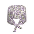 thumbnail image 2 of Kdxio Lavender Flowers Pattern Turban Hat for Women Men Comfortable Adjustable Cleaning Working Cap with Sweatband, 2 of 8