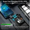 thumbnail image 5 of USB C Car Charger 95W, PD 65W PPS 45W QC3.0 30W Type-C Fast Cigarette Lighter Charger for iPad/MacBook/Laptop iPhone 15/14/13/12 Pro Max, Samsung Galaxy, Google Pixel, with Type-C Cable, 5 of 7