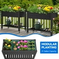 thumbnail image 3 of Dextrus Large Outdoor Elevated Resin Garden Bed,Patio Planter Box with Legs&Wheels and Storage Shelf for Plants and Flowers,Ideal for Outdoor Gardening - Black, 3 of 5