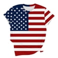 thumbnail image 4 of 4th of July Patriotic T-Shirts Women American Flag Print Casual Short Sleeve Tee Tops, 4 of 7