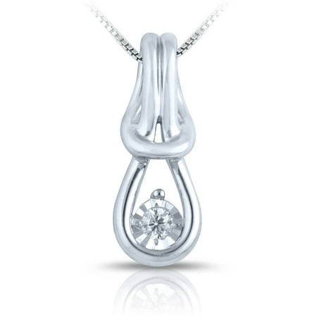 Diamond Accent Sterling Silver Knot Pendant, 18 Chain
