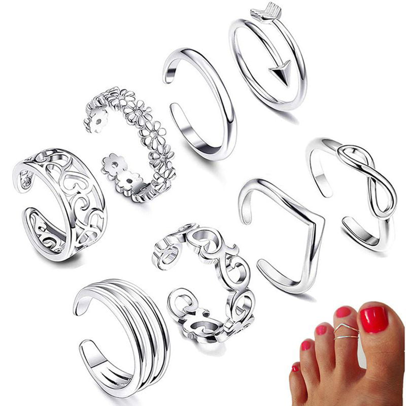 Triple layer silver toe ring Sterling silver toe ring Minimal silver toe  ring — Discovered