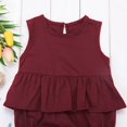 thumbnail image 1 of Combinaison Sans Manches Rouge pour Nouveau-Née Fille, Barboteuse, Justaucorps, Tenues, Vêtements, Été, 1 of 4