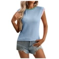 thumbnail image 1 of Yanlir Débardeur à Col Rond pour Femmes, T-Shirt Sans Manches Décontracté, Mode Été Basique Doux, Tendance 2025 Col Rond pour Plage Ou Yoga (Bleu, S), 1 of 7