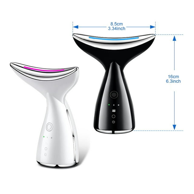 Women Men 3 Modes Neck Vibration Lifting Heating Massager Anti-aging Wrinkle Fine Line Removal Massage Tool Beauty Instrument Black