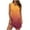 Orange, variant on Women's Sleeveless V-Neck Ombre Casual Dress Asymmetrical Side Slit Loose Fit Mini Dress Comfortable Lightweight Shirt for Daily Wear