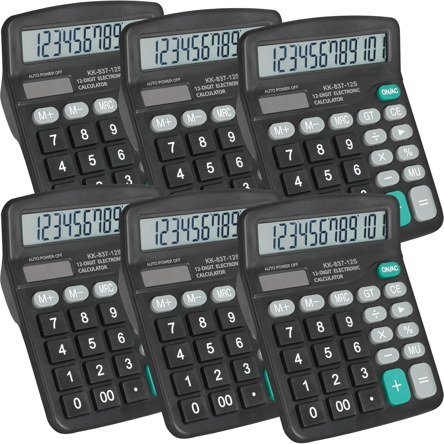 12 Pack Calculator Bulk, 12 Digits Calculators Desktop with Large LCD Display and Sensitive Butto, Solar and Battery Dual Power, Desk Calculator for Office, School, Home